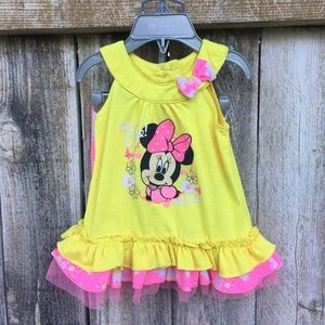 Minnie Mouse Yellow & Pink Short Set